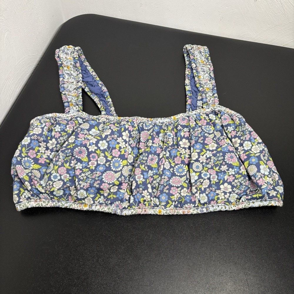American Eagle Outfitters Floral Top Cropped Scrunch Sz Large Spring Summer Tank